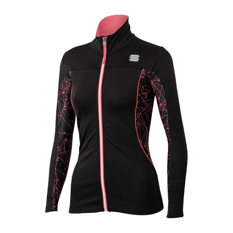 Kvinner jakke Sportful Doro Rythmo Warm W Top svart-coral Kvinner jakke Sportful Doro Rythmo Warm W Top svart-coral
